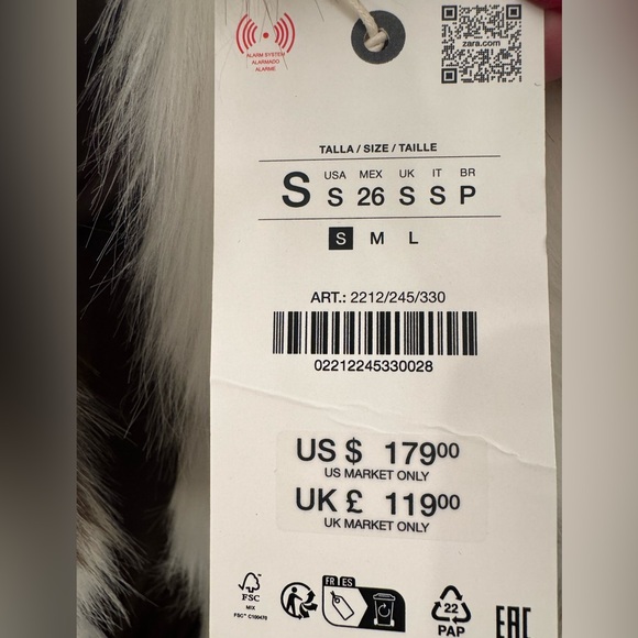 ZARA ZW COLLECTION FAUX FUR JACKET LIMITED EDITION ANIMAL COW PRINT SIZE S NWT - Picture 13 of 15